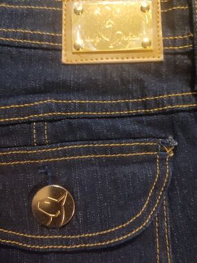 Baby Phat Dark Blue Skinny Jeans with Gold Accents